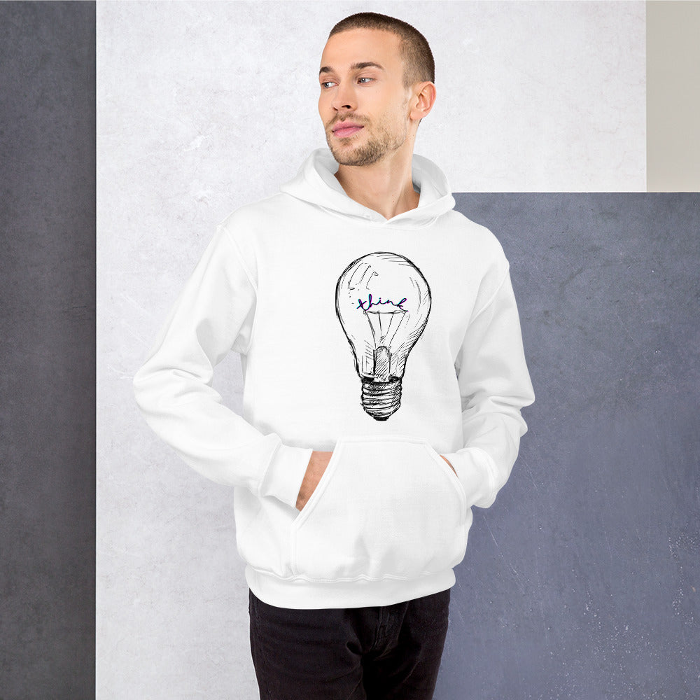 THINK neon light bulb Unisex Hoodie