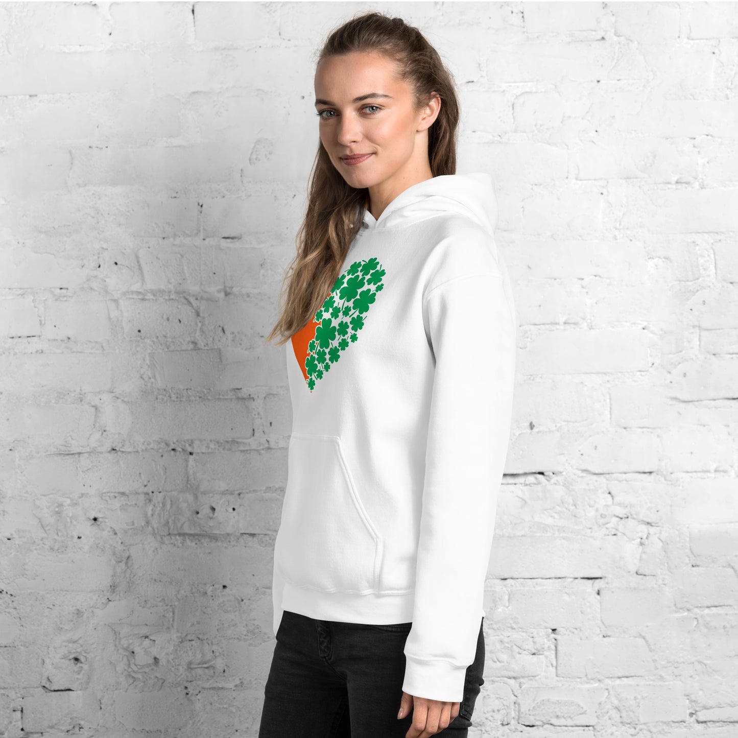 St. Patrick's Day Heart Clovers Unisex Hoodie