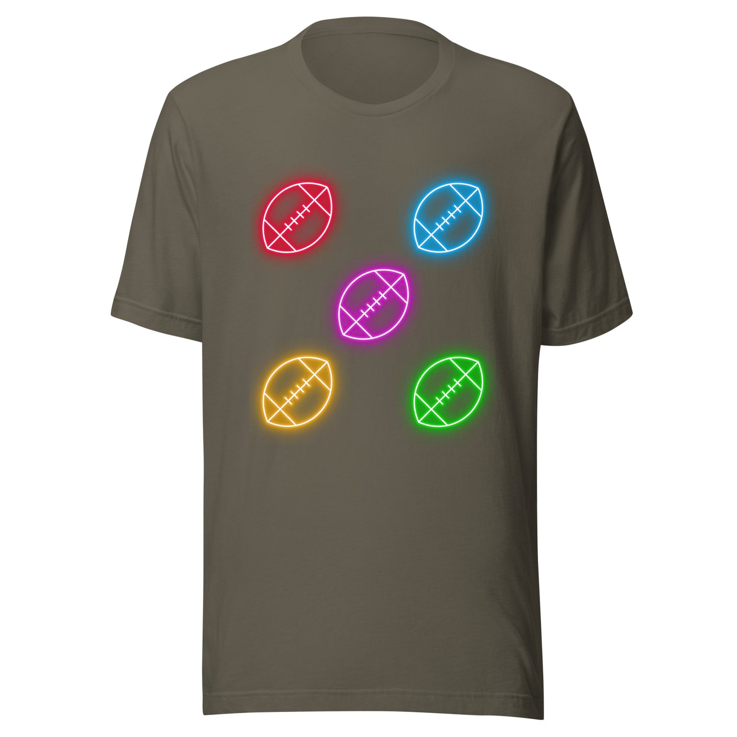 Neon Footballs Unisex t-shirt