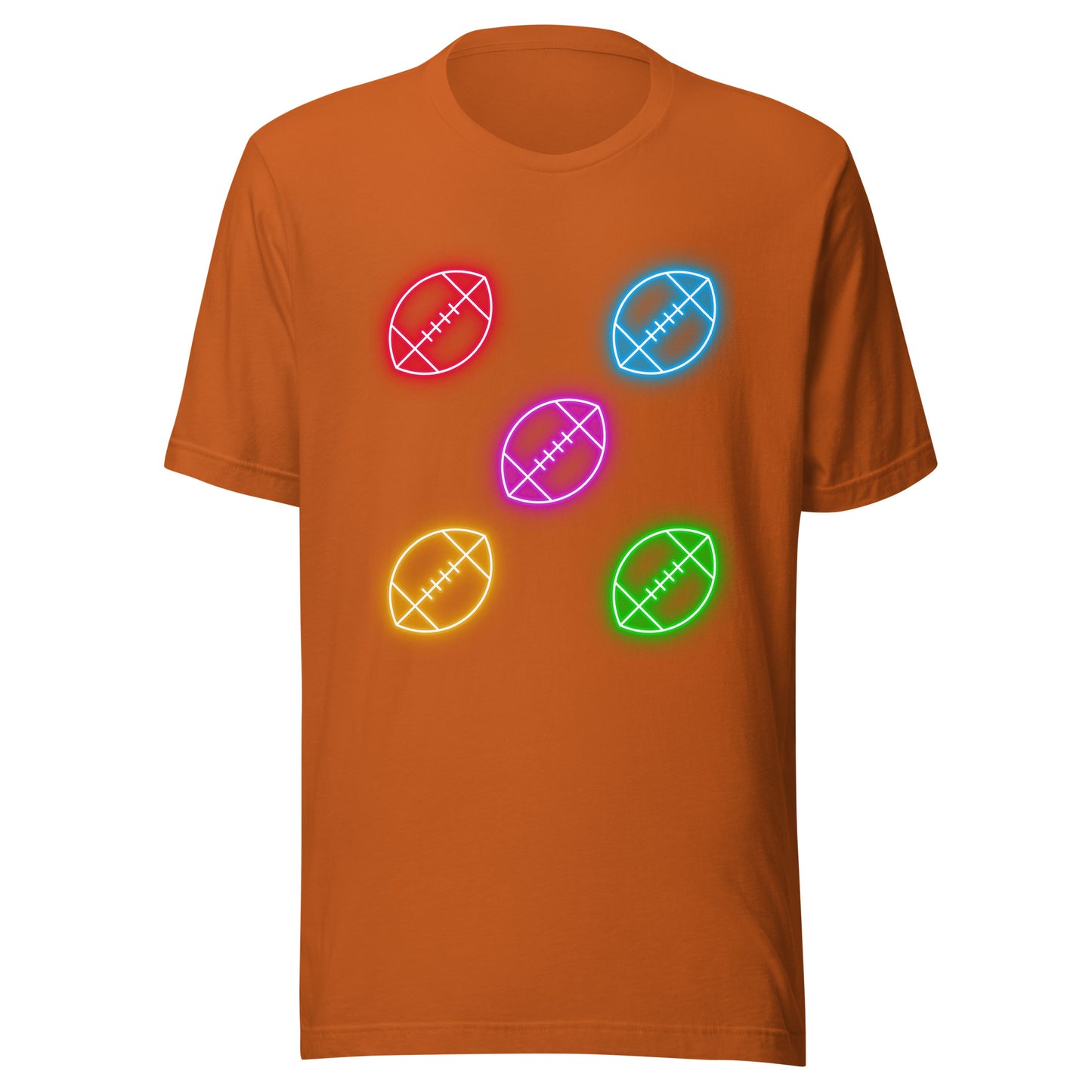Neon Footballs Unisex t-shirt