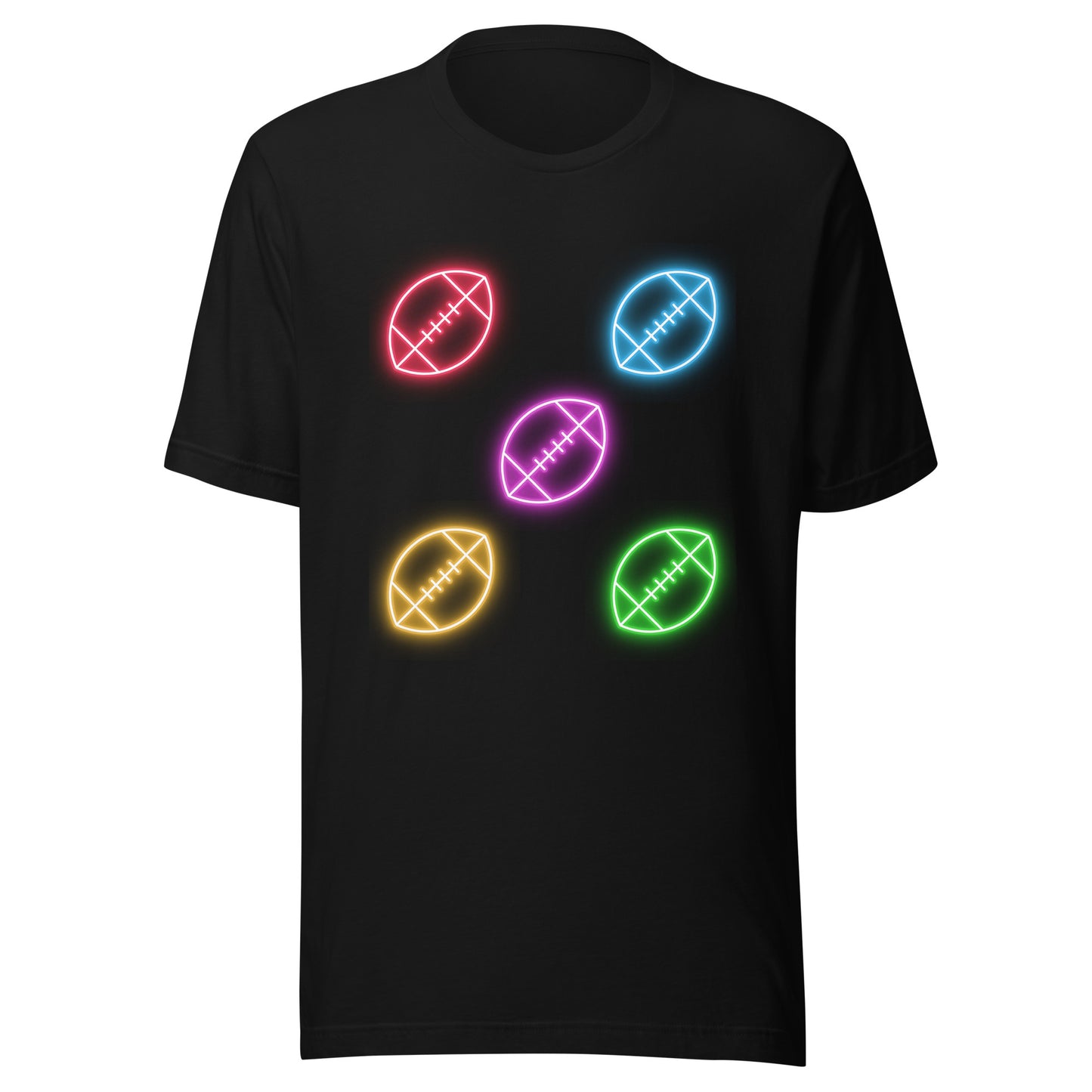Neon Footballs Unisex t-shirt