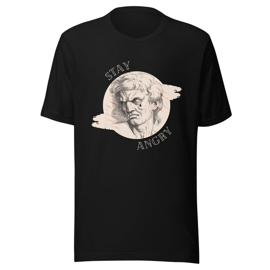 Stay Angry Crying Statue Unisex t-shirt