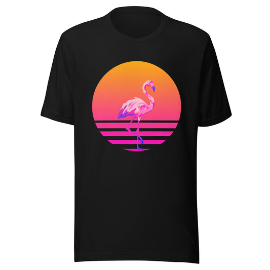 Retro Sunset Flamingo Unisex t-shirt