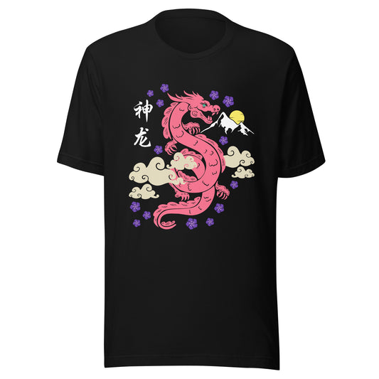 Traditional Dragon Cherry Blossoms Unisex t-shirt