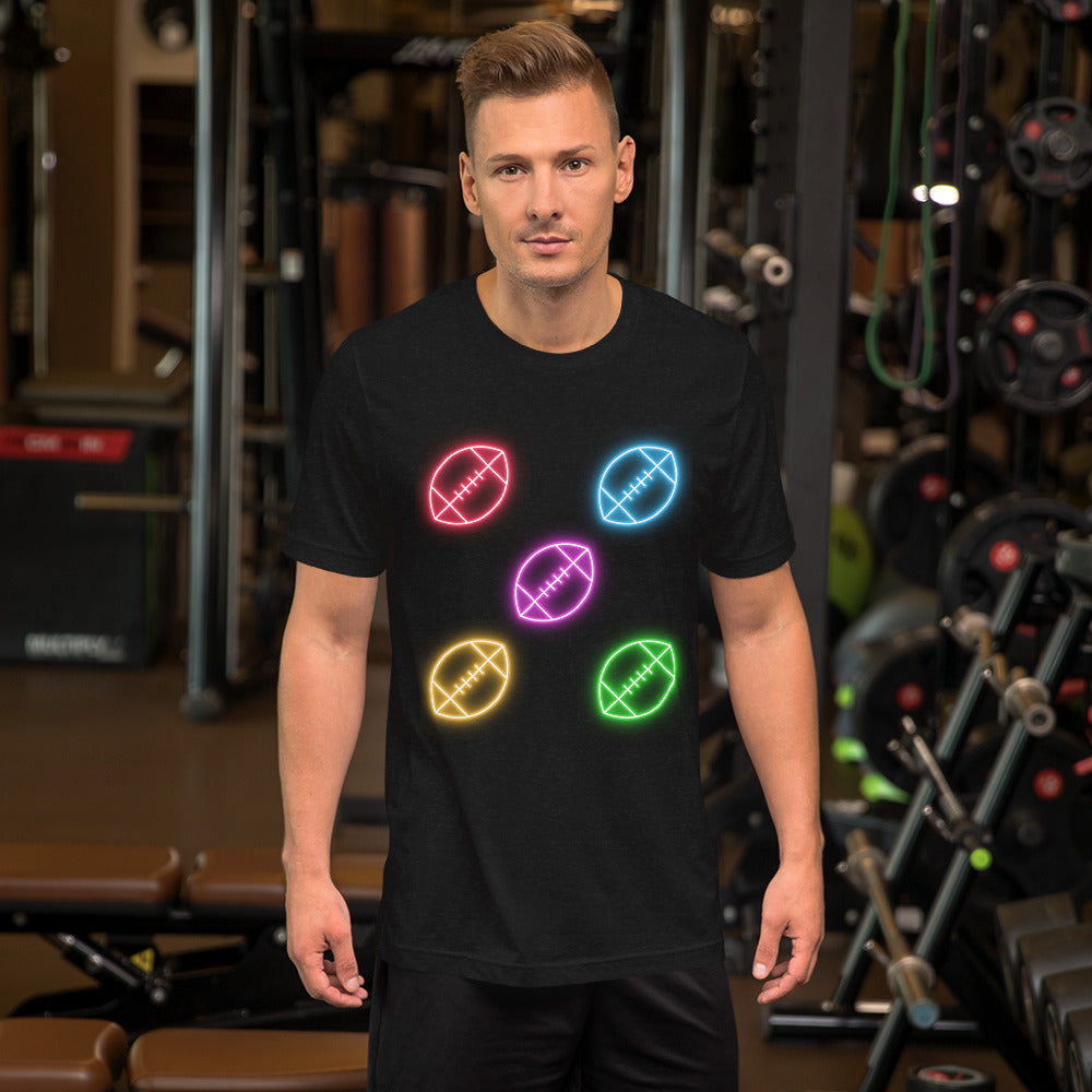 Neon Footballs Unisex t-shirt