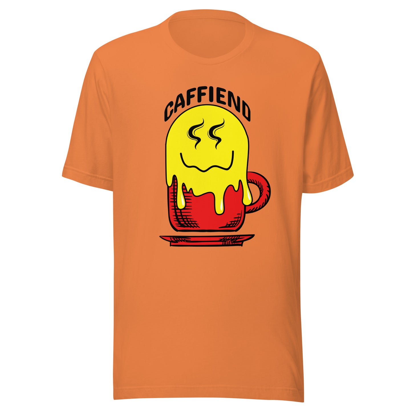 Melting Smile Emoji Caffiend Unisex t-shirt