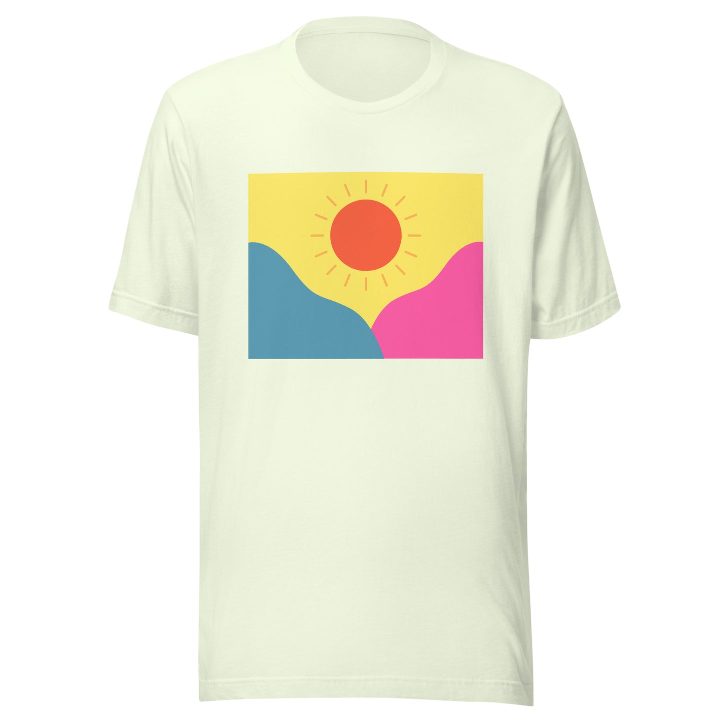 Abstract sun above mountains Unisex t-shirt