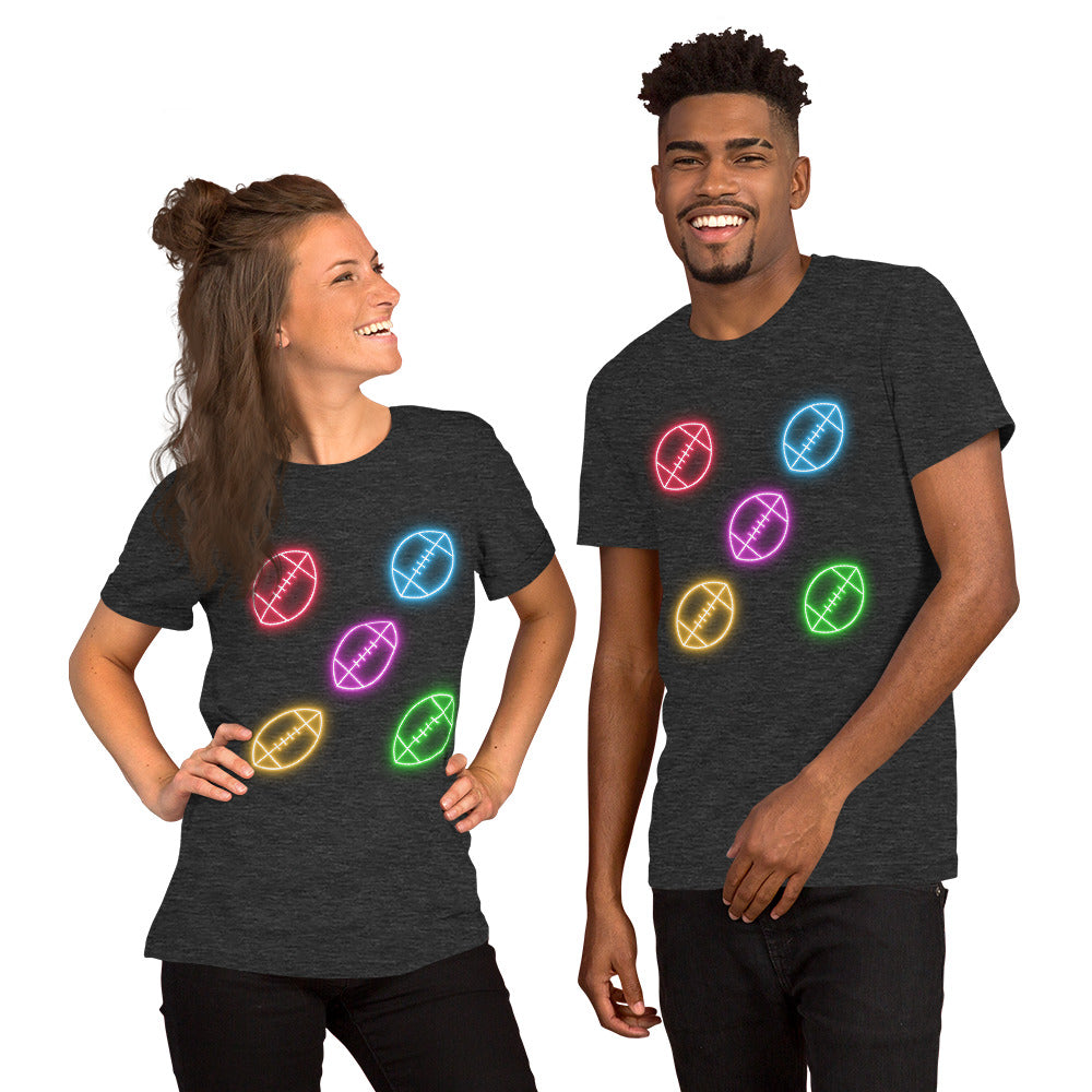 Neon Footballs Unisex t-shirt