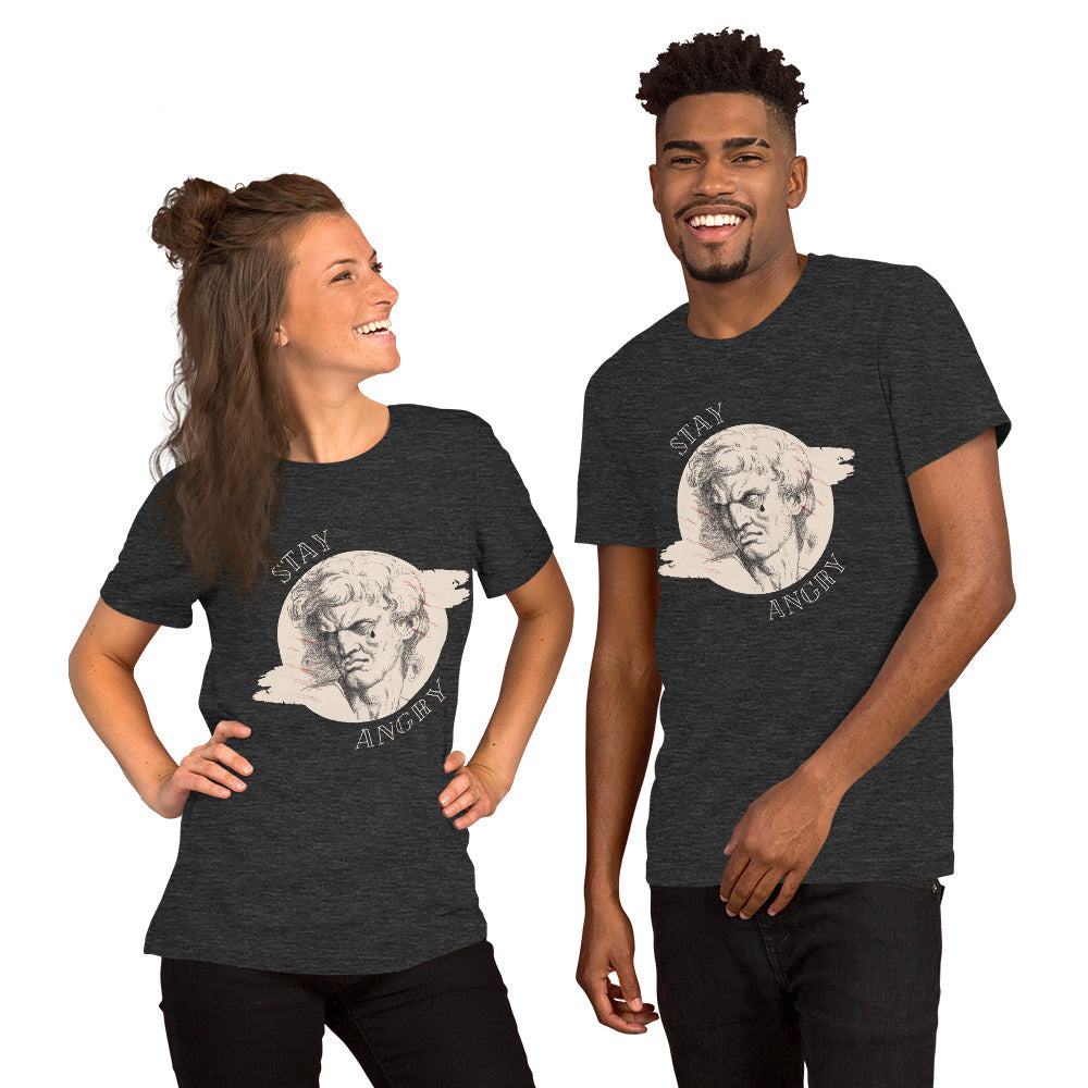 Stay Angry Crying Statue Unisex t-shirt