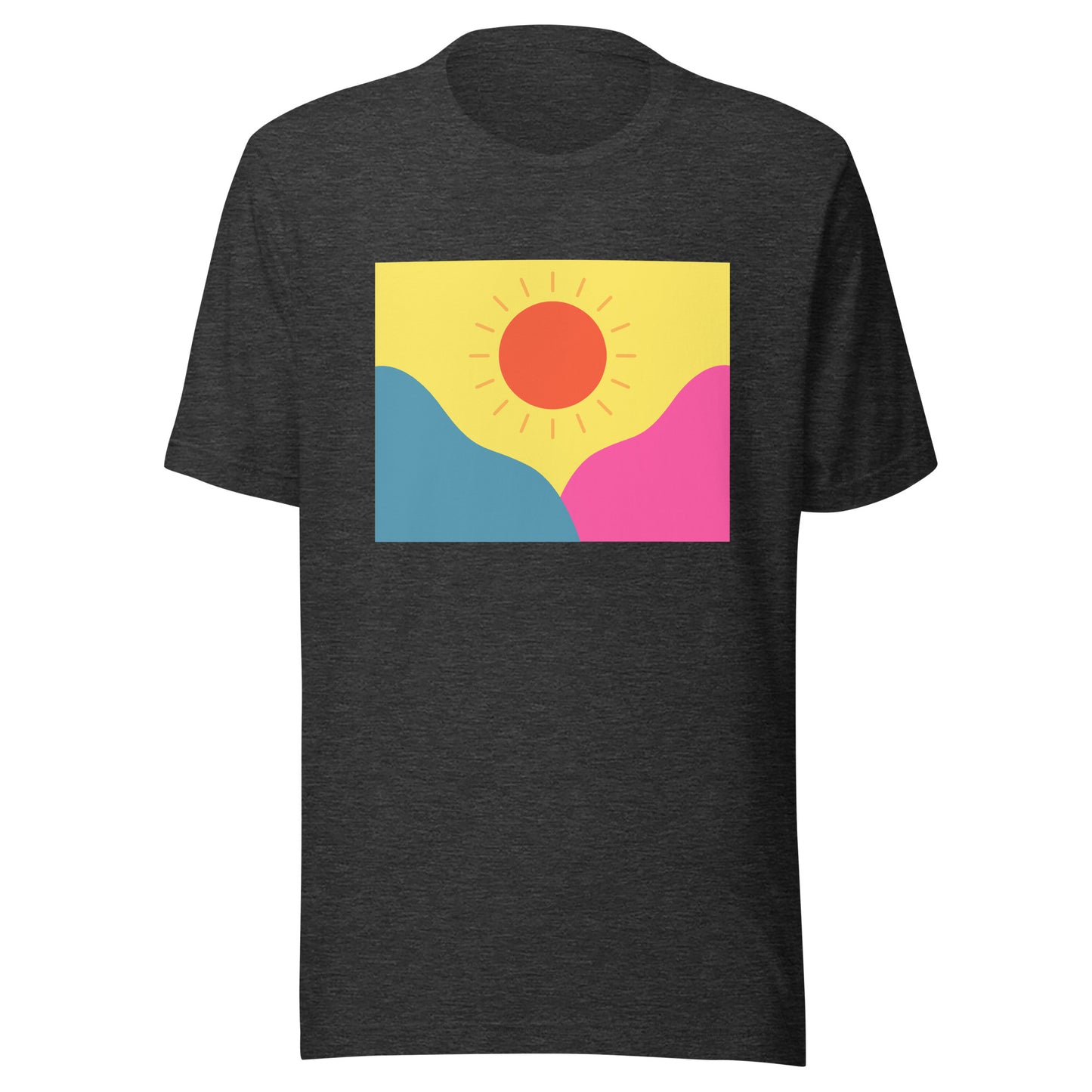 Abstract sun above mountains Unisex t-shirt