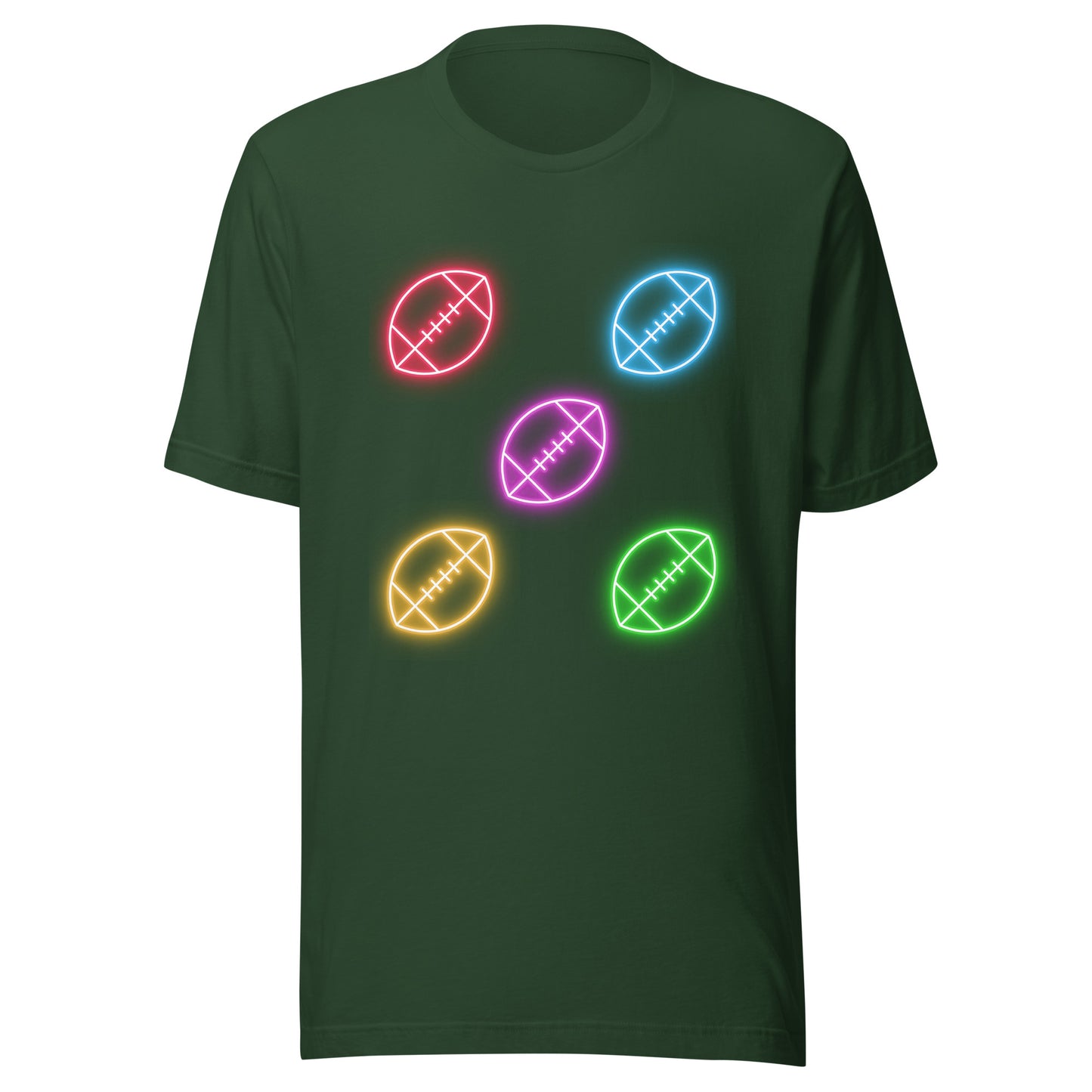 Neon Footballs Unisex t-shirt