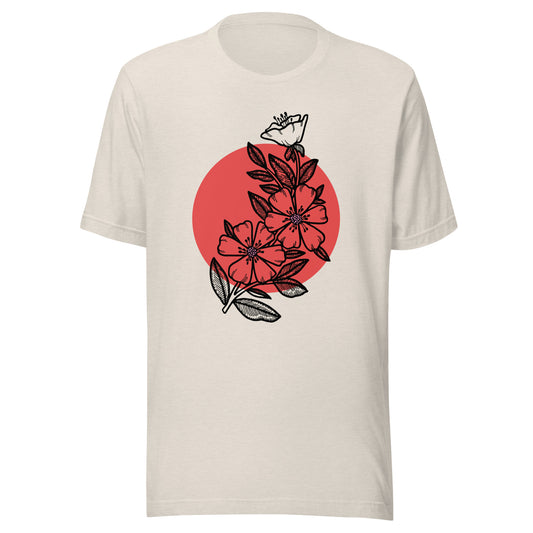 Cherry Blossom Japanese Sun Unisex t-shirt