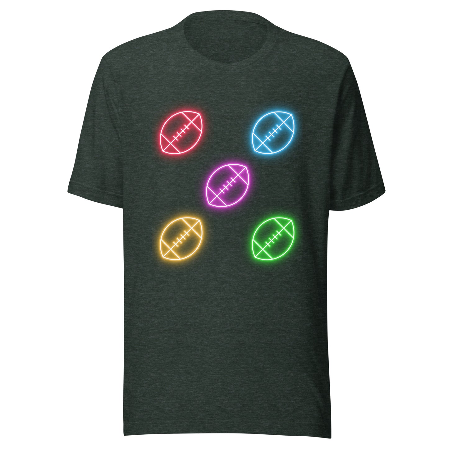 Neon Footballs Unisex t-shirt
