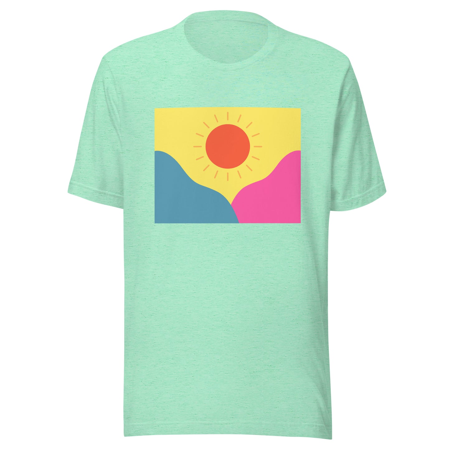 Abstract sun above mountains Unisex t-shirt