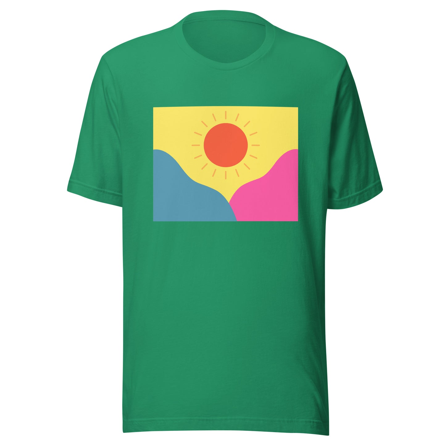 Abstract sun above mountains Unisex t-shirt