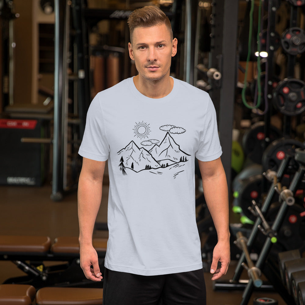 The Great Outdoors mountain tops Unisex t-shirt