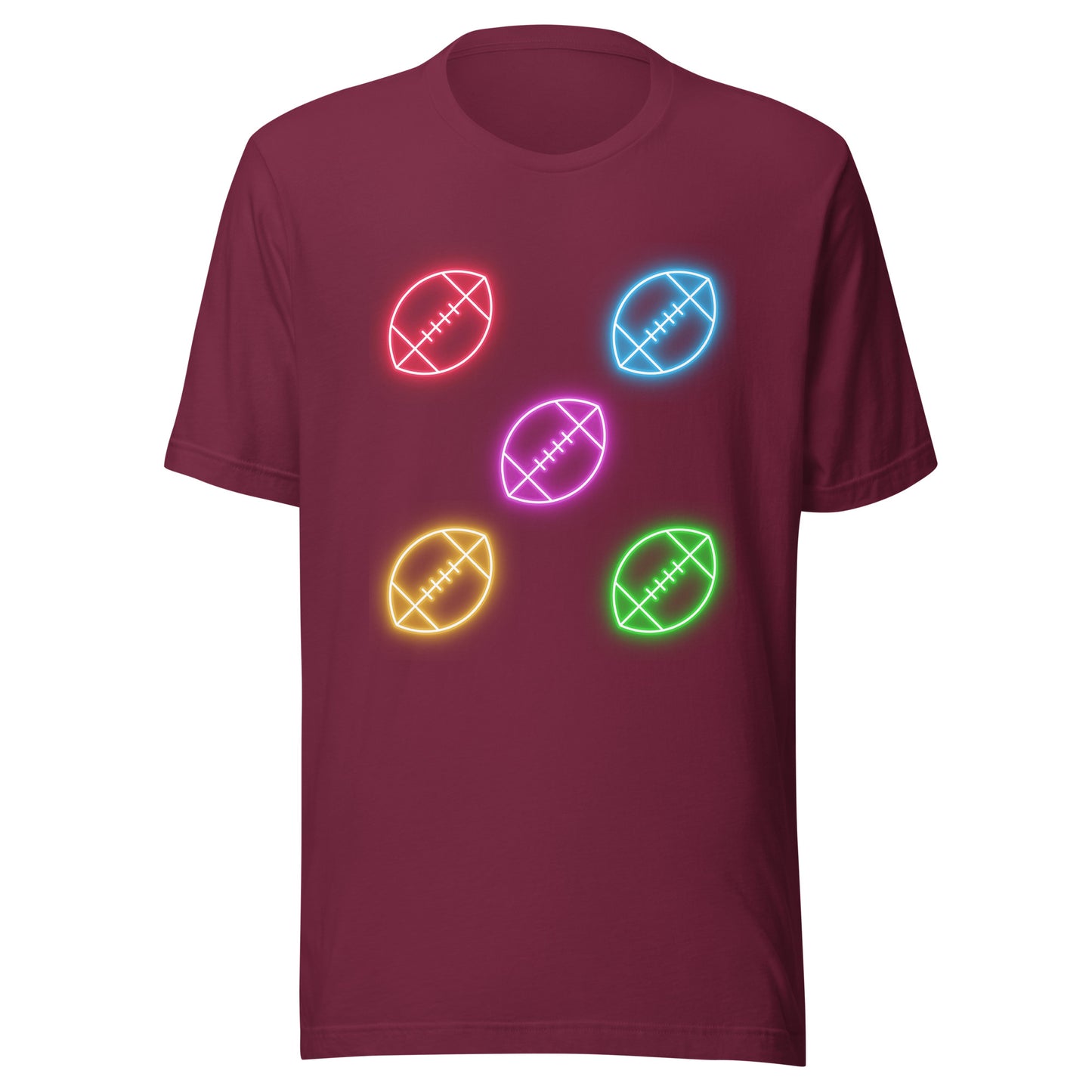 Neon Footballs Unisex t-shirt