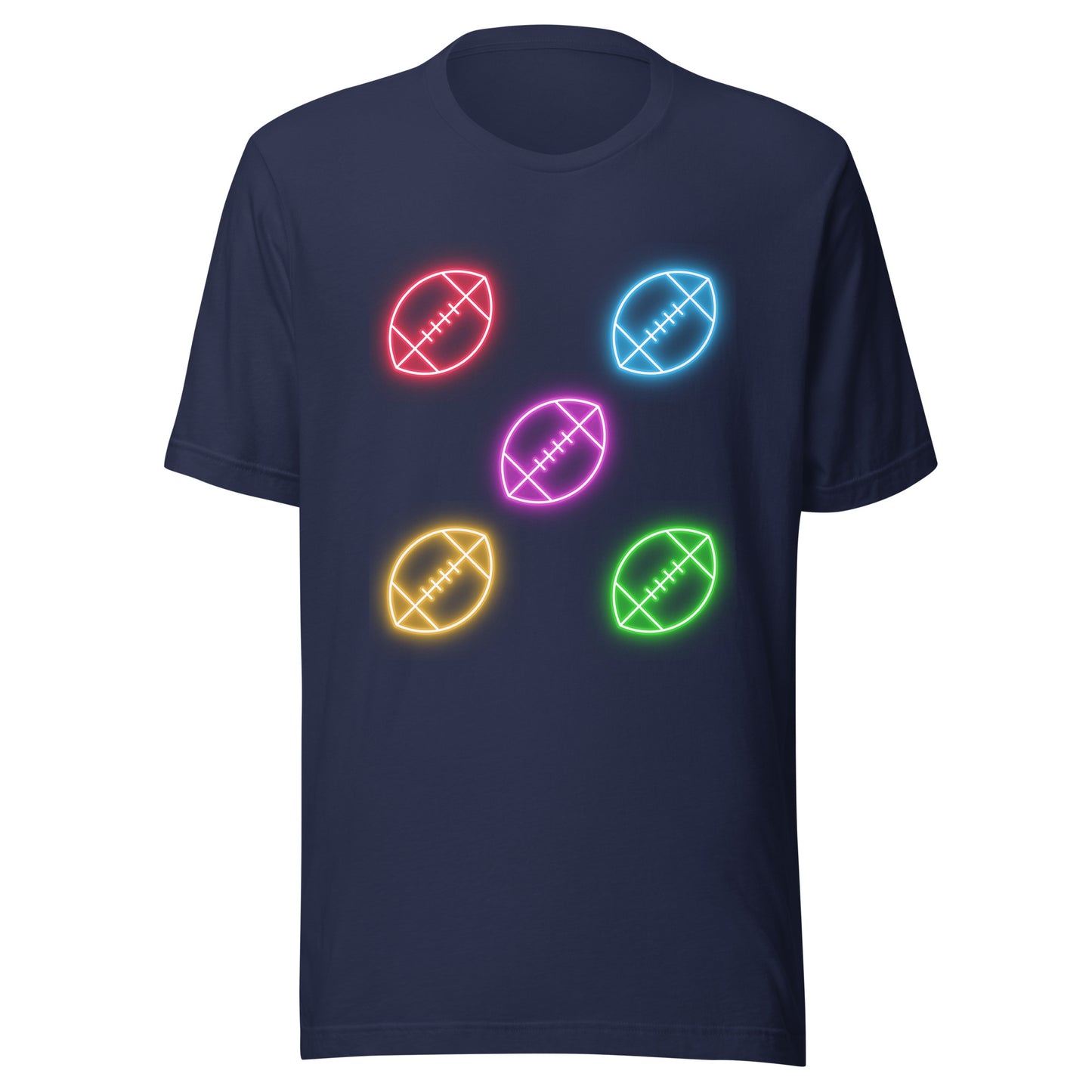 Neon Footballs Unisex t-shirt