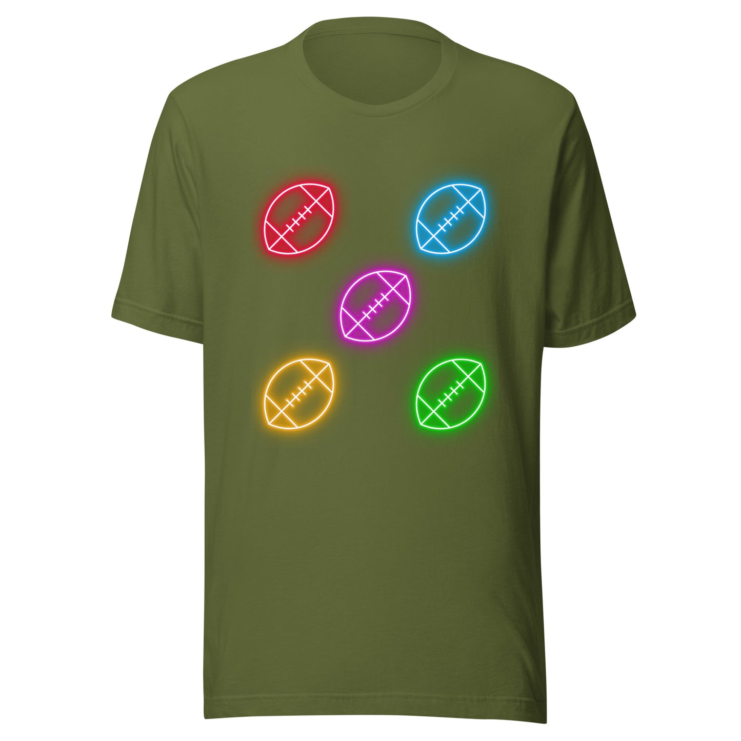 Neon Footballs Unisex t-shirt