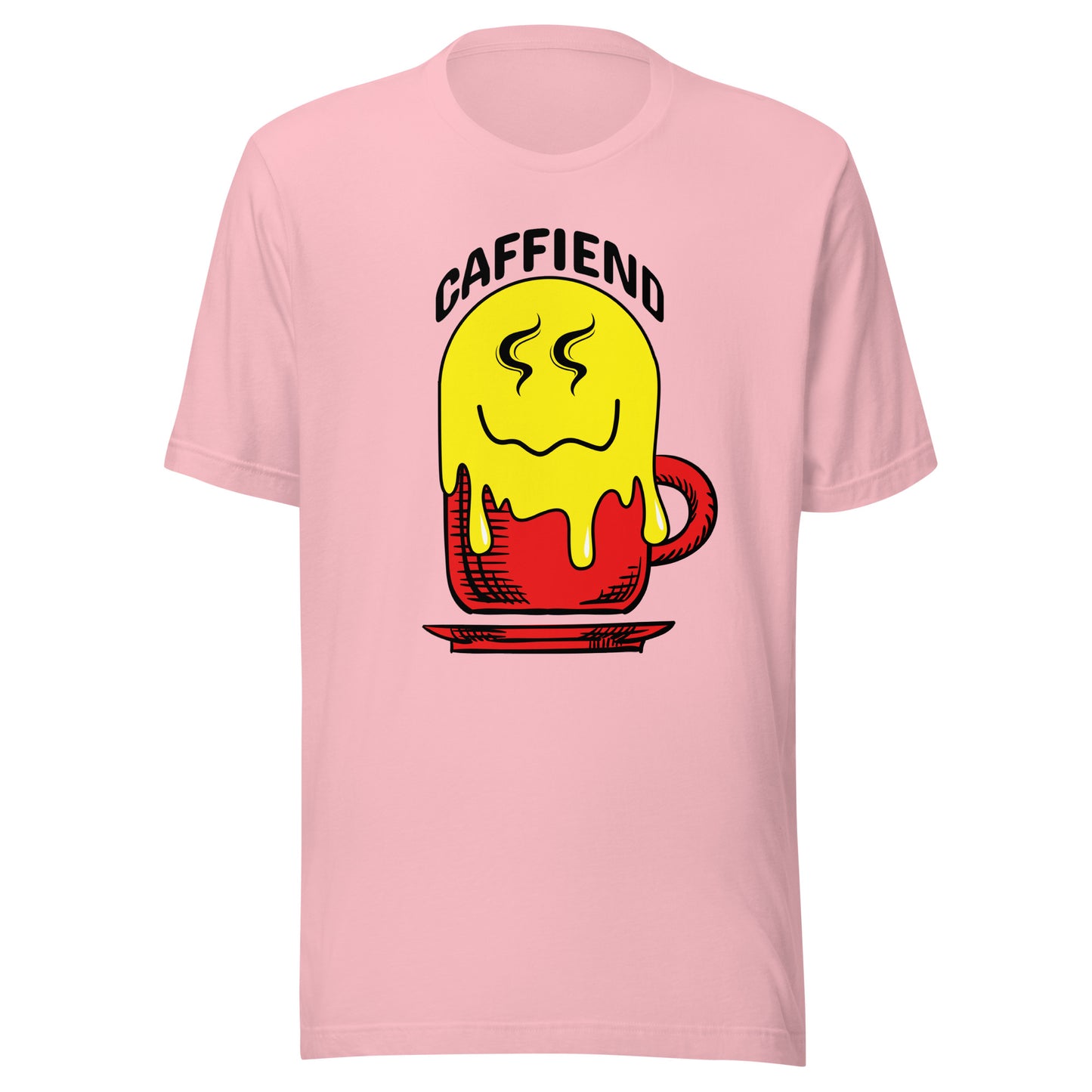Melting Smile Emoji Caffiend Unisex t-shirt