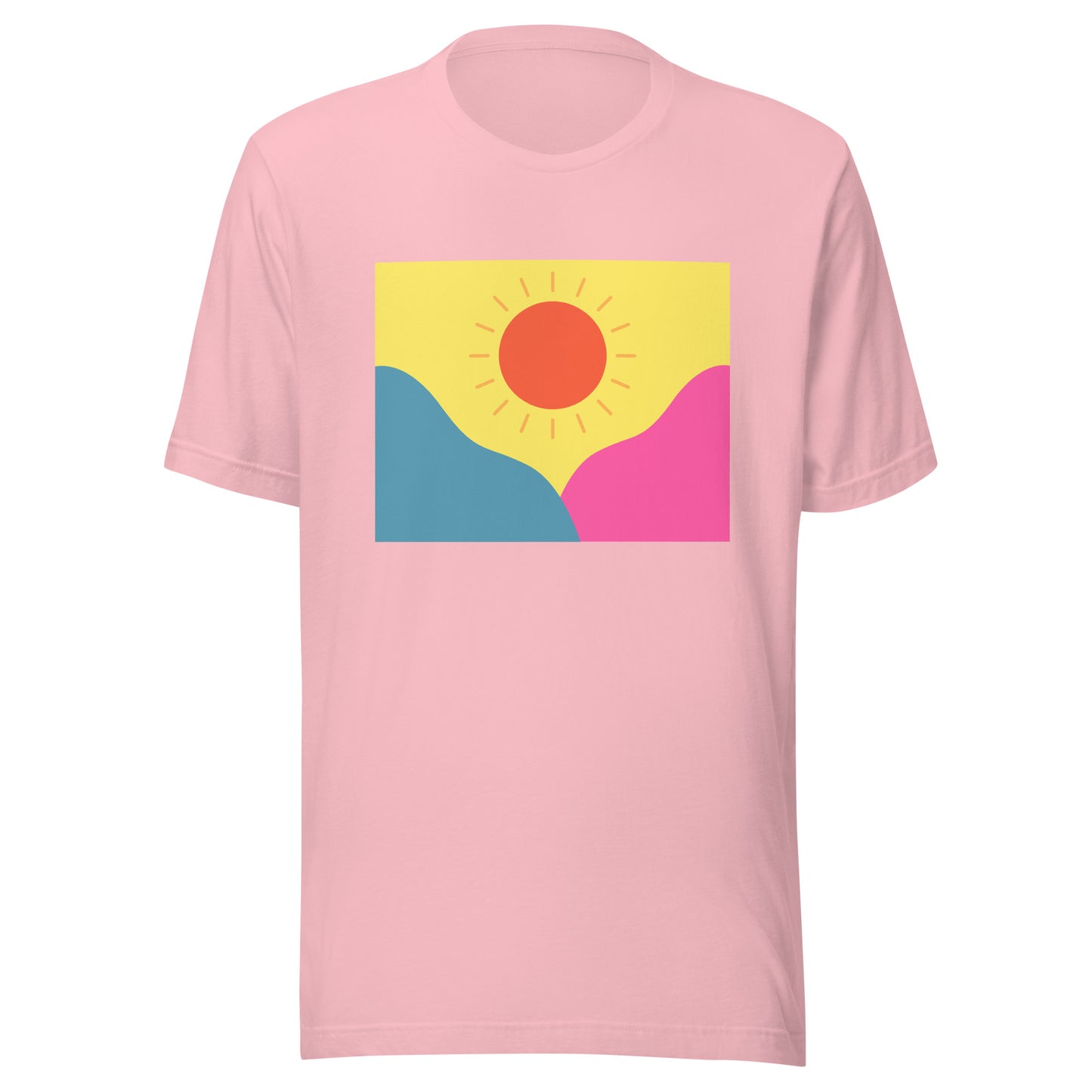 Abstract sun above mountains Unisex t-shirt