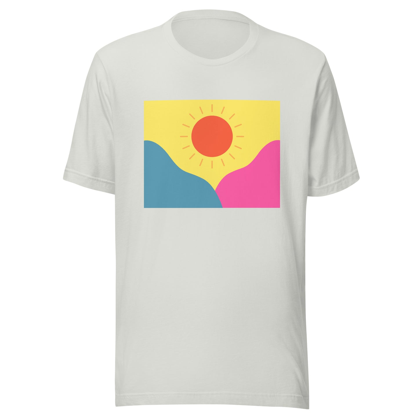 Abstract sun above mountains Unisex t-shirt
