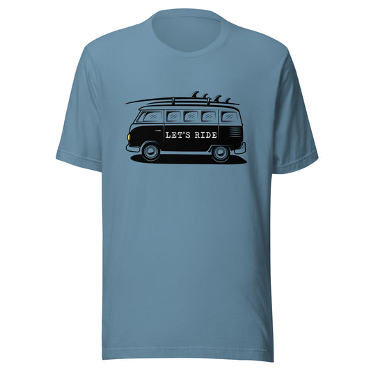 Let' Ride surfer van Unisex t-shirt
