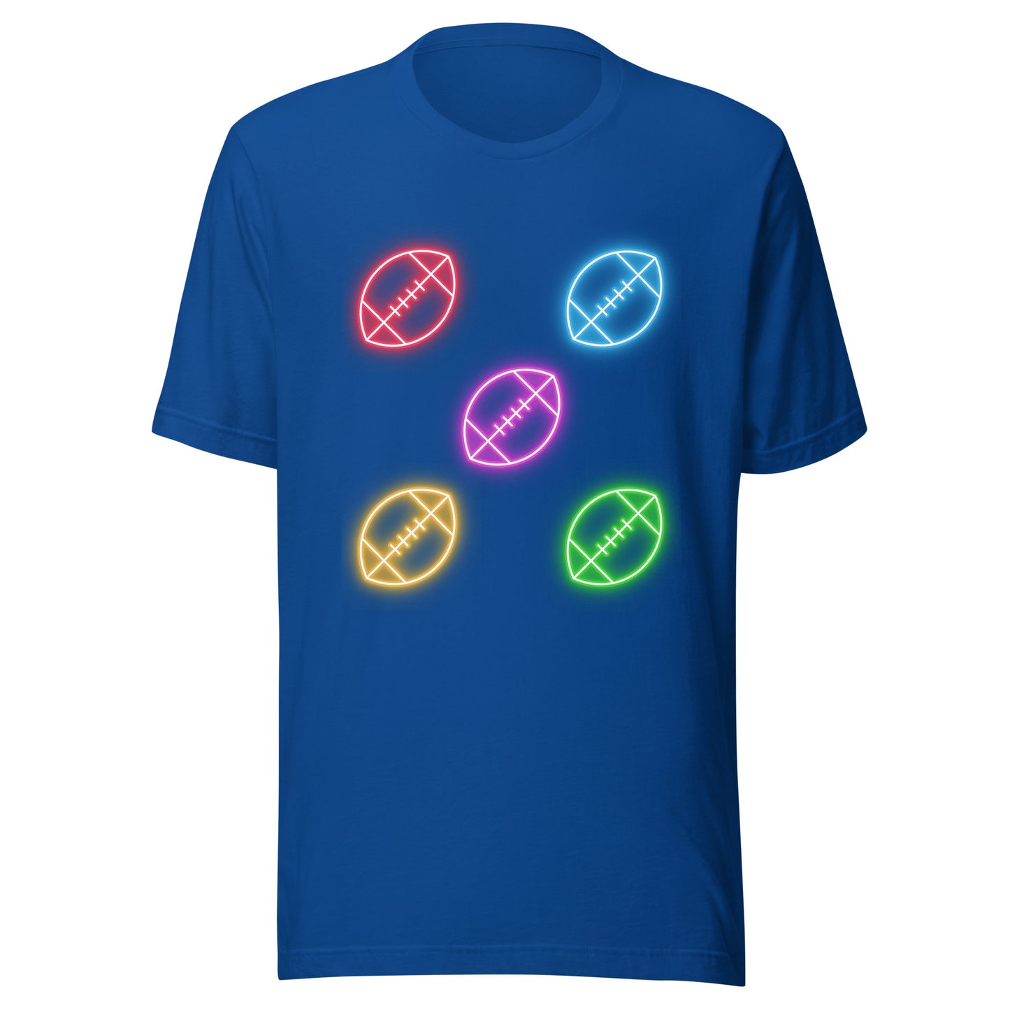 Neon Footballs Unisex t-shirt