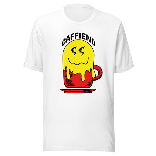 Melting Smile Emoji Caffiend Unisex t-shirt