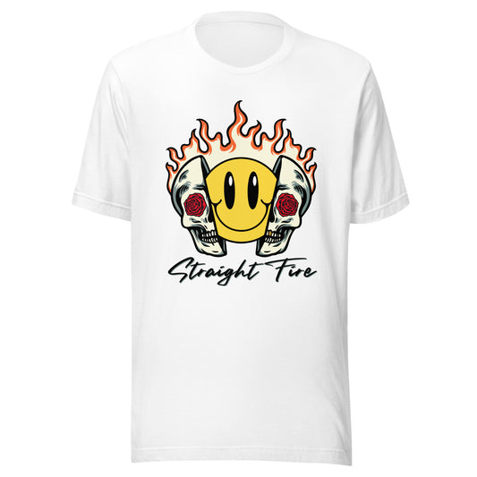 Straight Fire Smiley Skull Unisex t-shirt