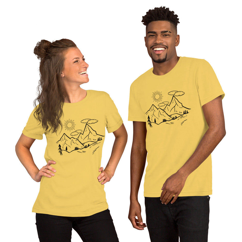 The Great Outdoors mountain tops Unisex t-shirt