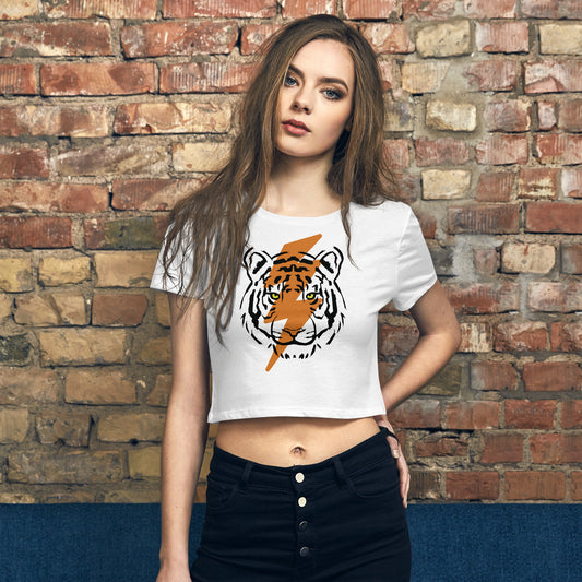 Tiger Bolt Orange Women’s Crop Tee