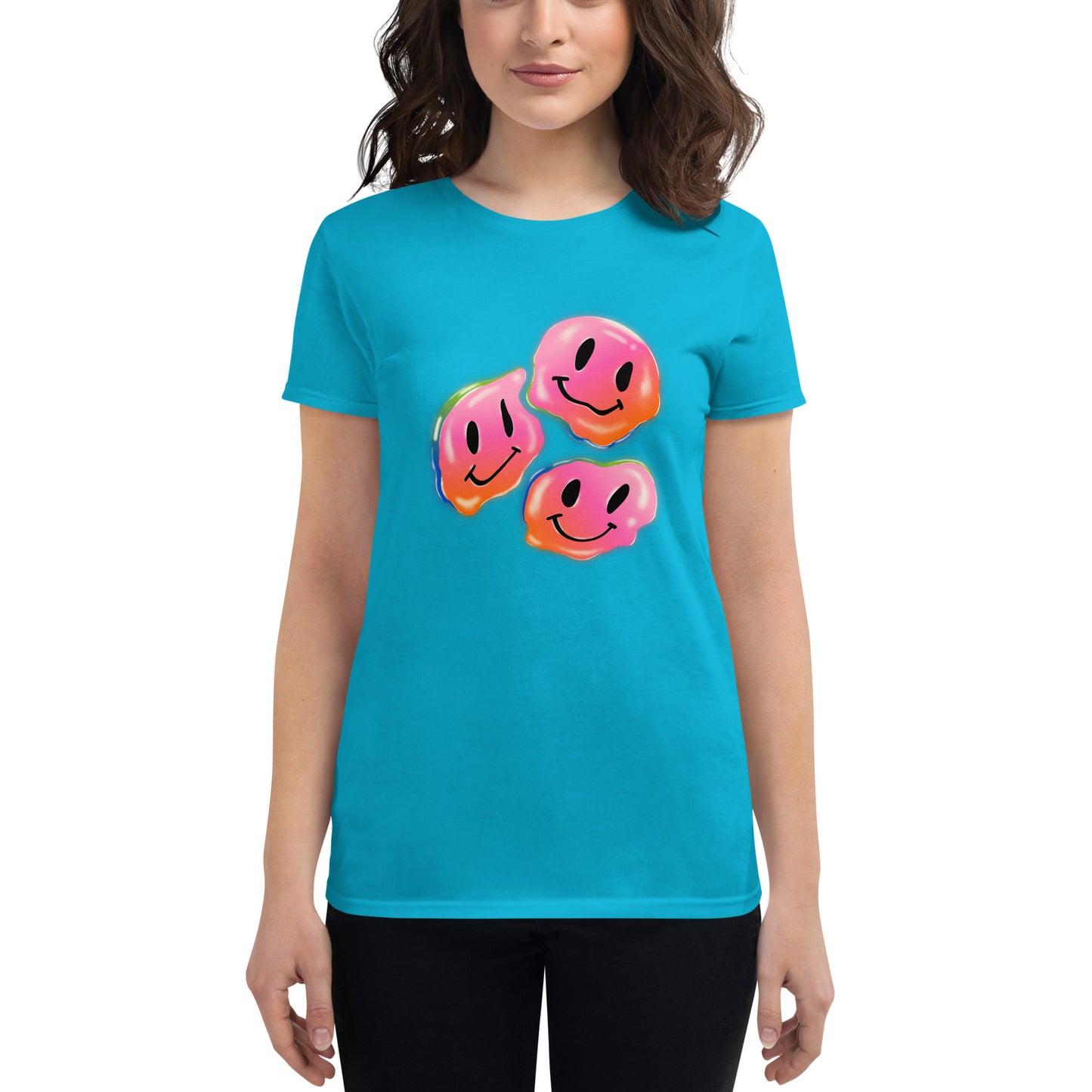 Rainbow Smiley Emojis Women's short sleeve t-shirt