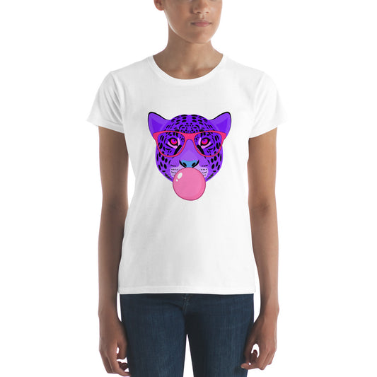 Purple Leopard Chewing Gum Women's short sleeve t-shirt