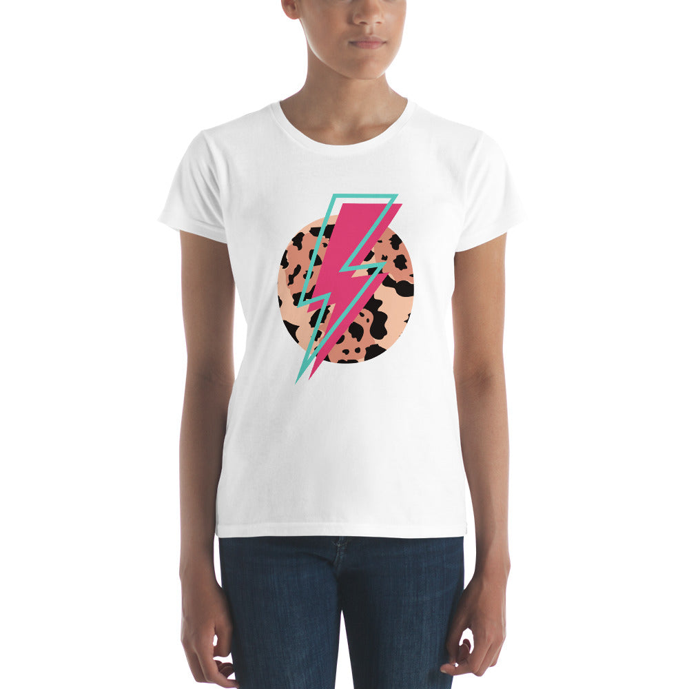 Lightning Bolt Animal Print Women's short sleeve t-shirt