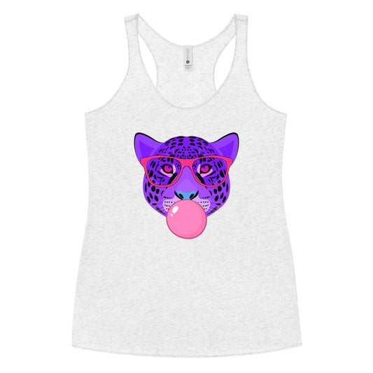 Purple Leopard Chewing Gum Women's Racerback Tank