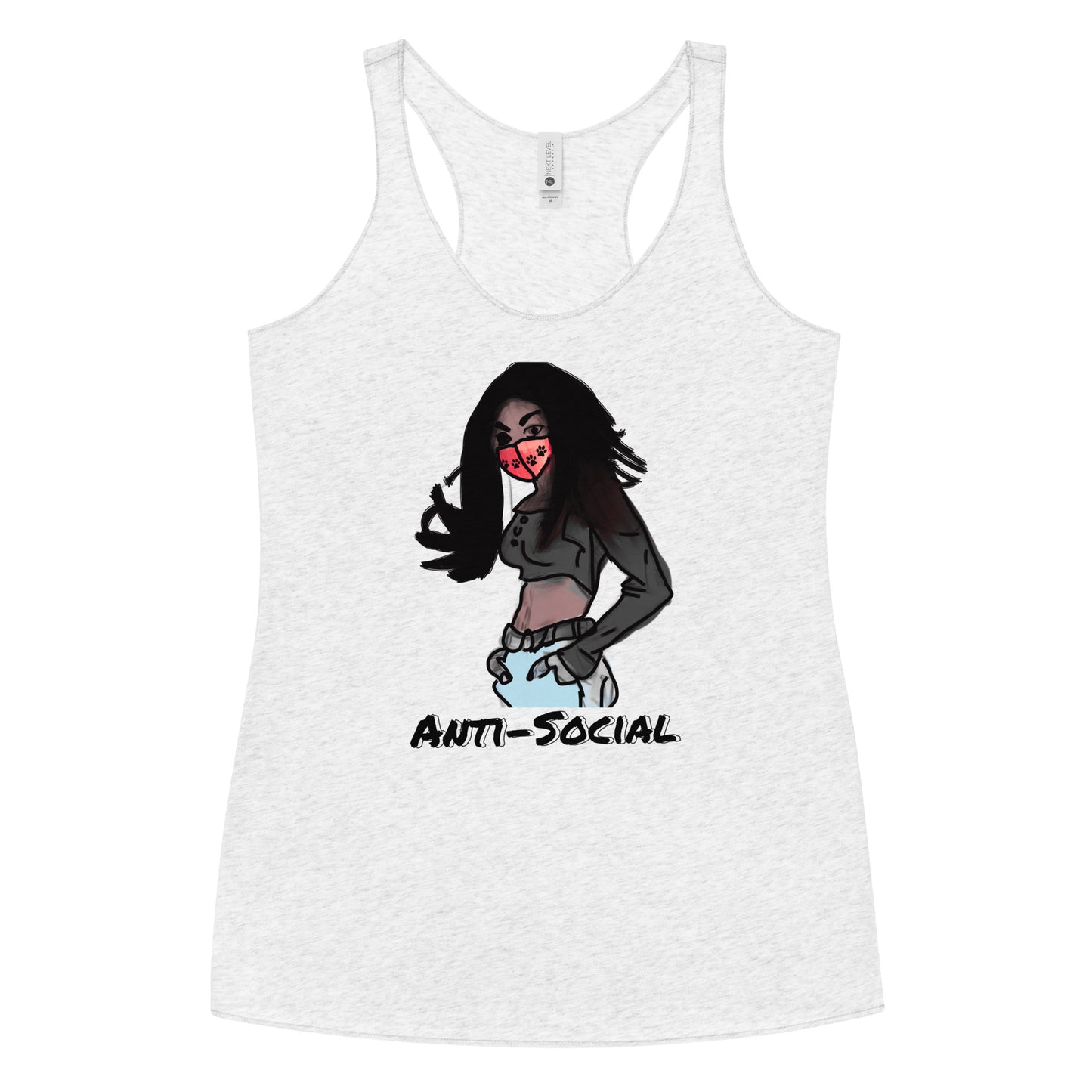 Anti-Social anime Women's Racerback Tank