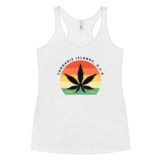 Cannabis Islands 420 Weed Women's Racerback Tank
