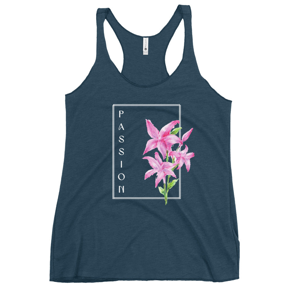 Passion watercolor lily Women's Racerback Tank