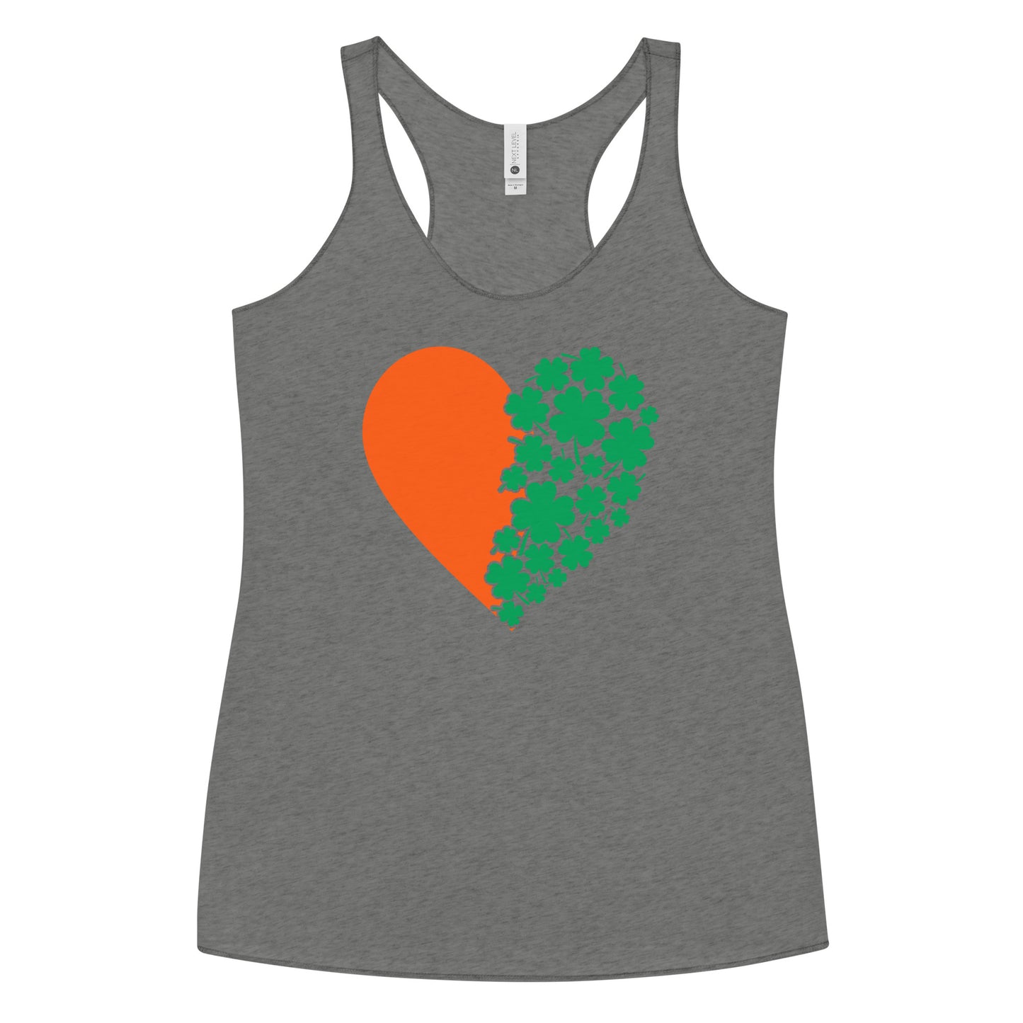 St Patrick's Day Heart Clovers Women's Racerback Tank