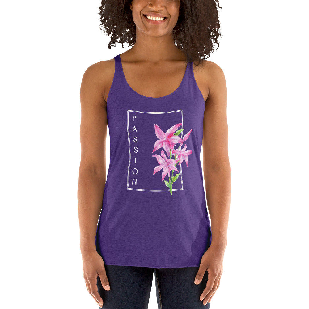 Passion watercolor lily Women's Racerback Tank