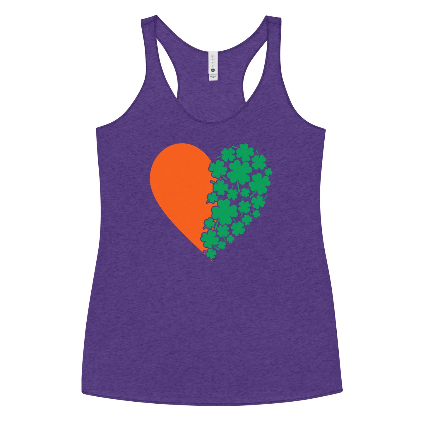 St Patrick's Day Heart Clovers Women's Racerback Tank
