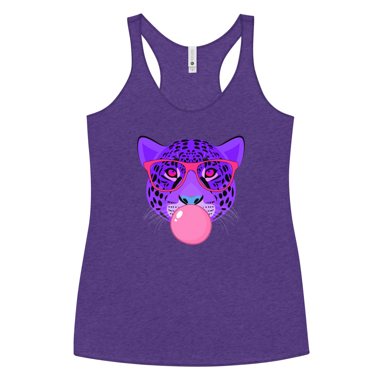 Purple Leopard Chewing Gum Women's Racerback Tank