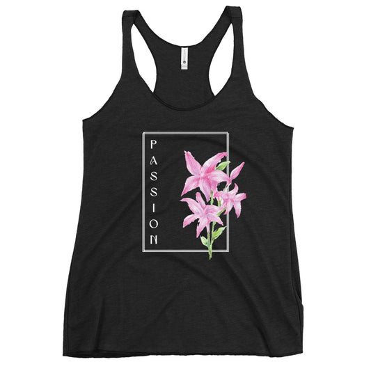 Passion watercolor lily Women's Racerback Tank