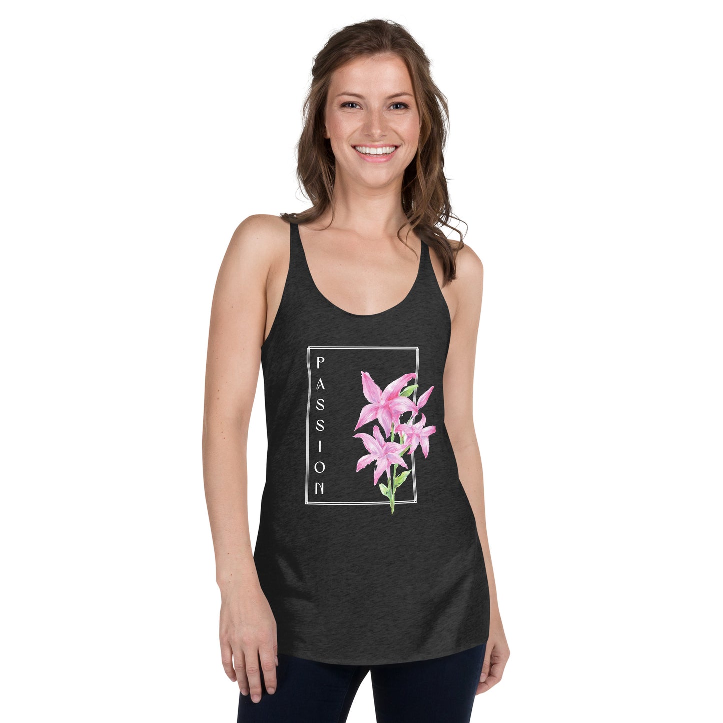 Passion watercolor lily Women's Racerback Tank