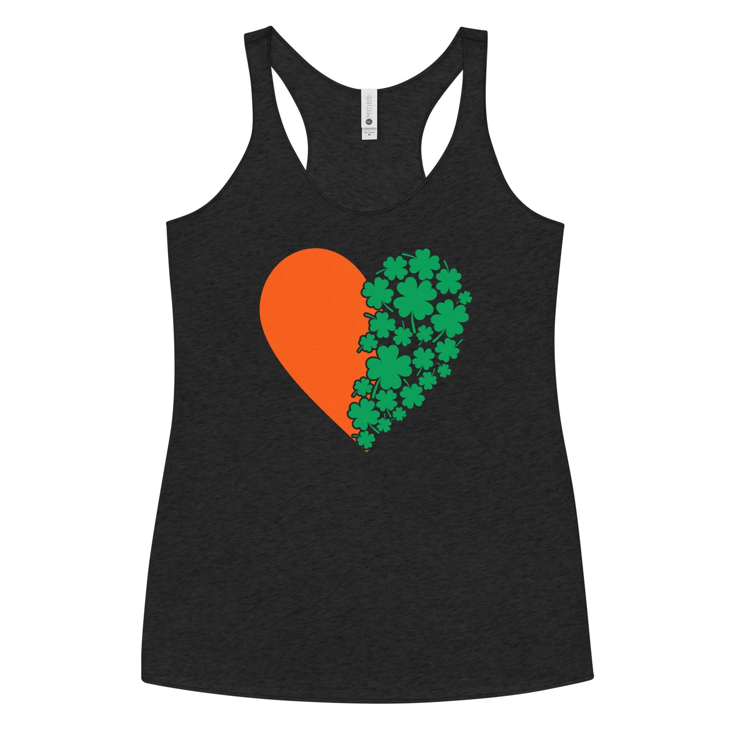 St Patrick's Day Heart Clovers Women's Racerback Tank