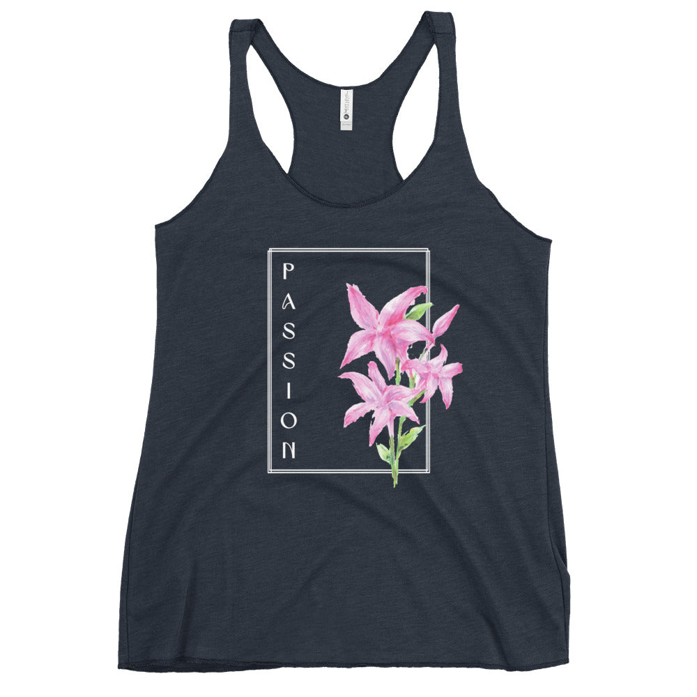 Passion watercolor lily Women's Racerback Tank