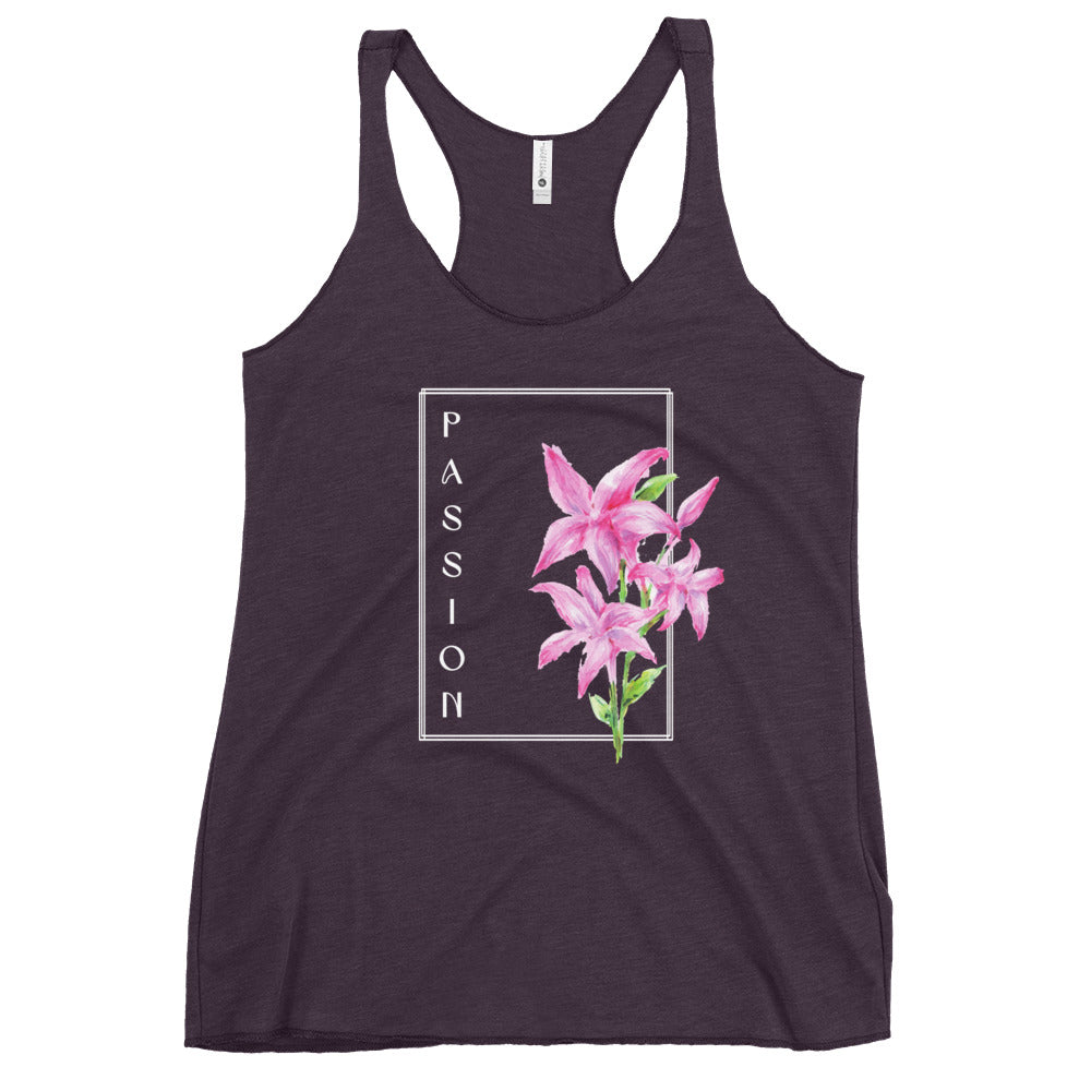 Passion watercolor lily Women's Racerback Tank