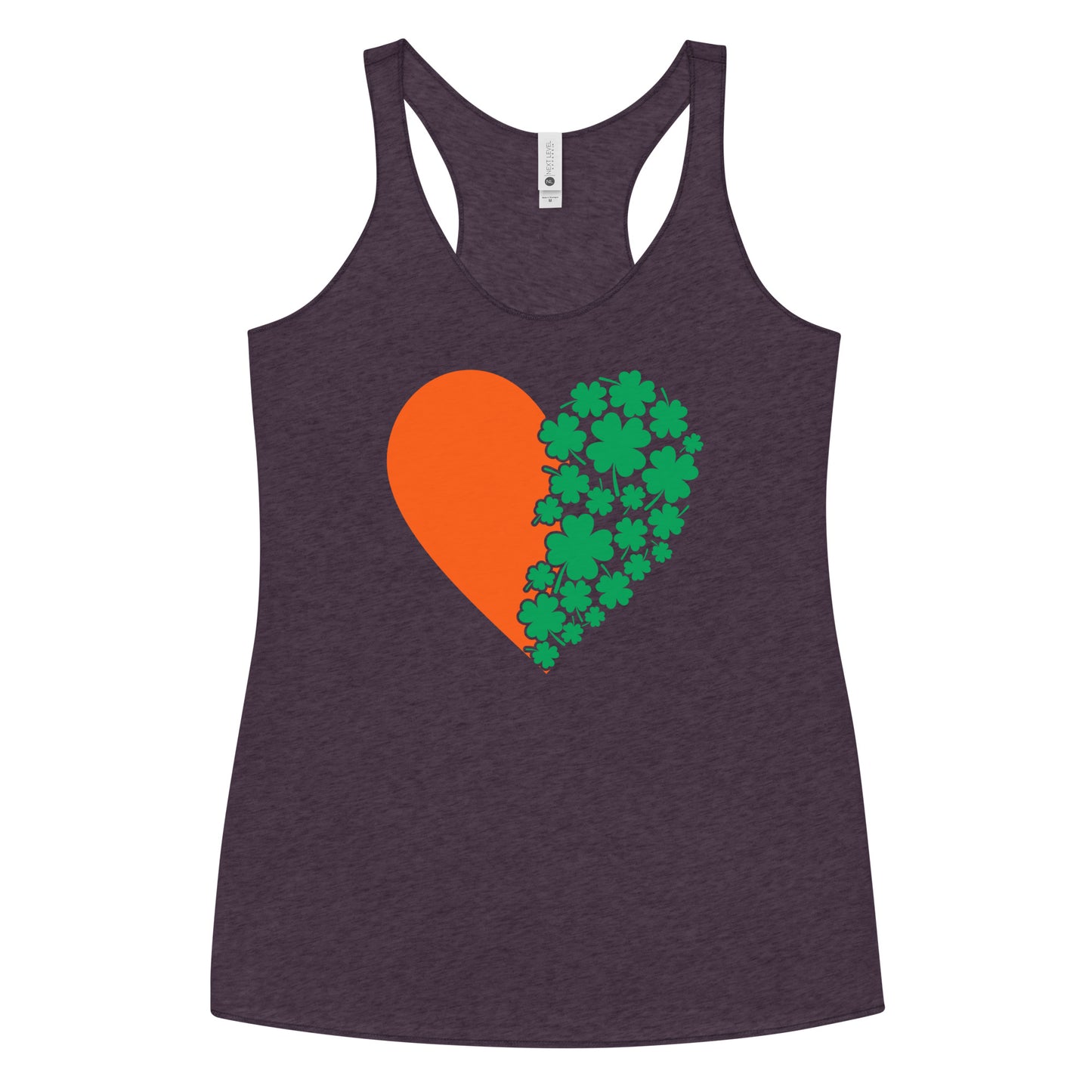 St Patrick's Day Heart Clovers Women's Racerback Tank