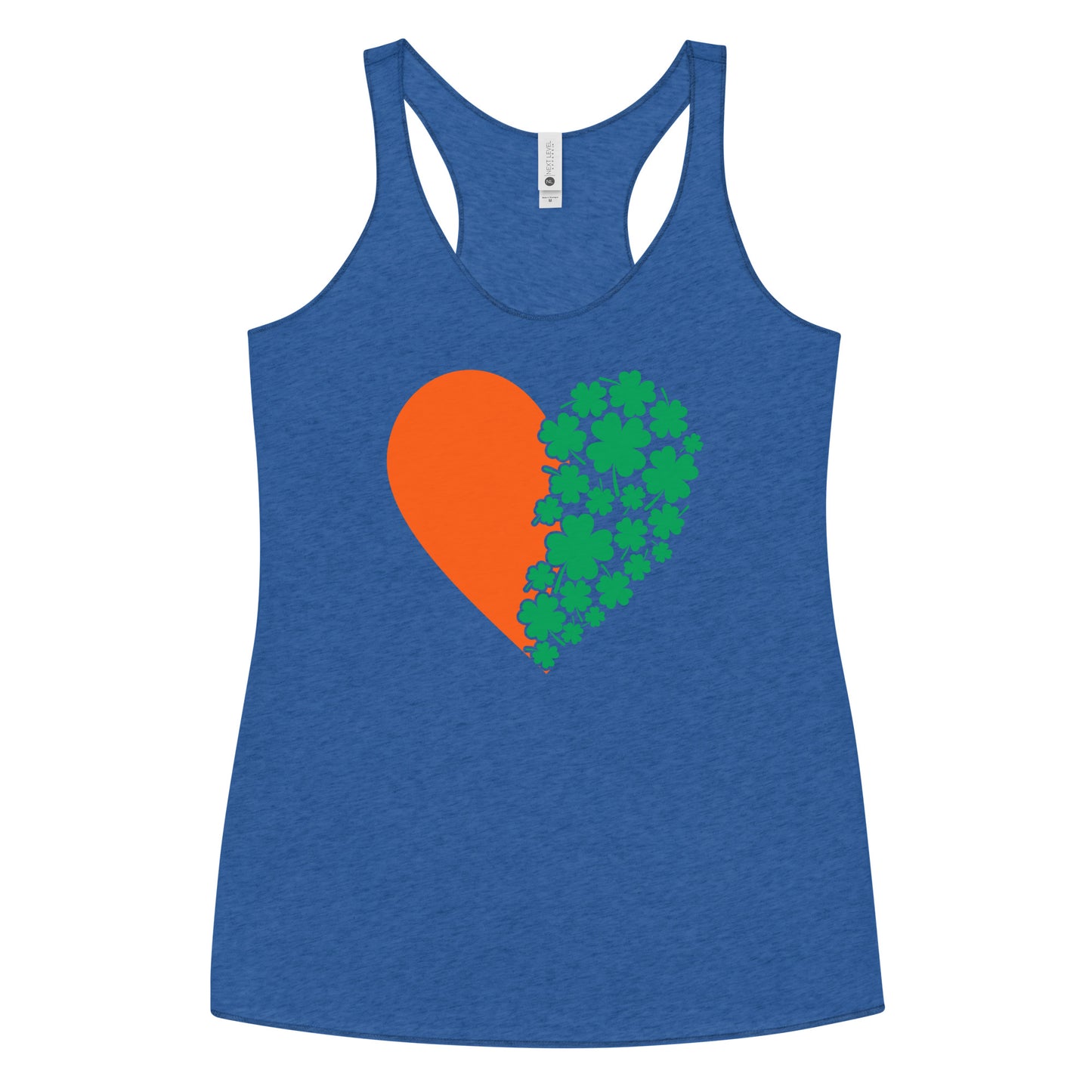 St Patrick's Day Heart Clovers Women's Racerback Tank